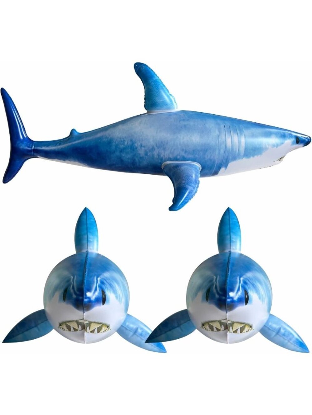 3PCS Inflatable Shark & Starfish Pool Toy Balloons for Birthday Party Decor